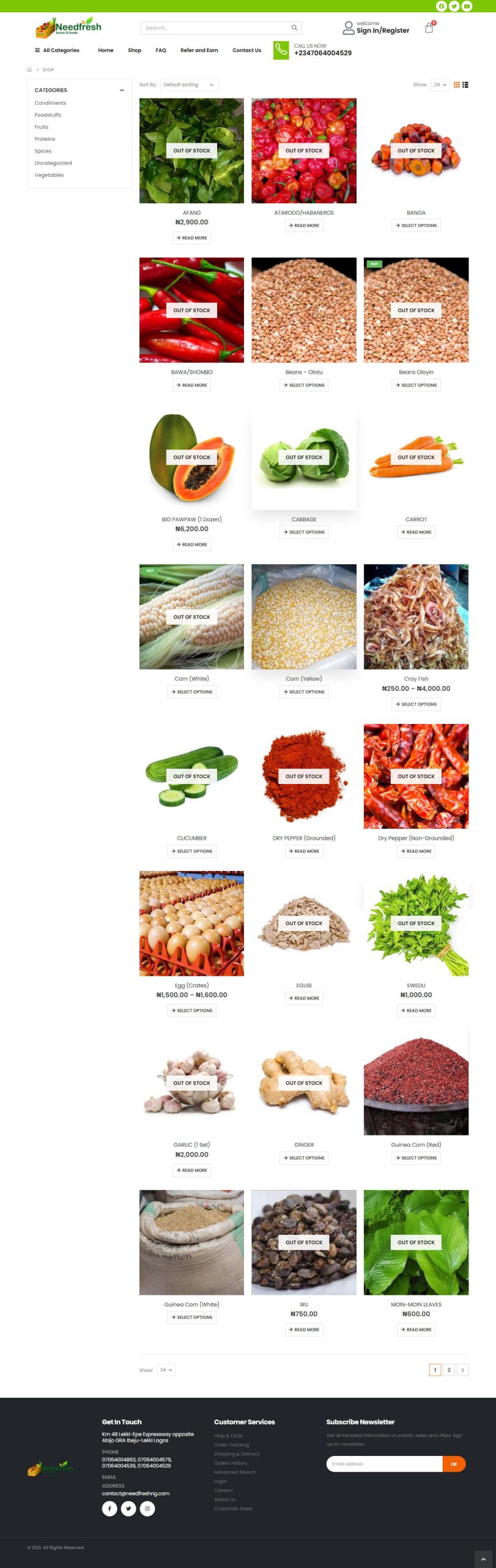 Needfresh Foods and Farms project work portfolio project